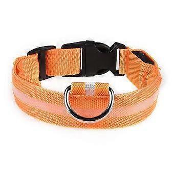 Adjustable Glowing Collar for Small Medium Large Dogs, Ensuring Safety for Night Walk Multicolored XL [MI]
