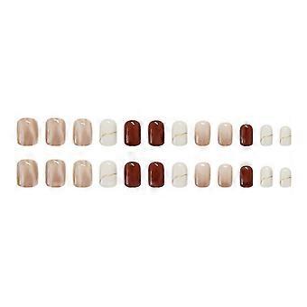 Short And Medium Press On Nails 24 Tablets Of Fake Nails With PatternMake You Stand Out From The Crowd Adhesive Nail Art Set For Women Nail Art Glue 1