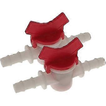 Durable Plastic Water Flow Regulator Straight Shut-off Valve Hose (white Red) (2pcs)