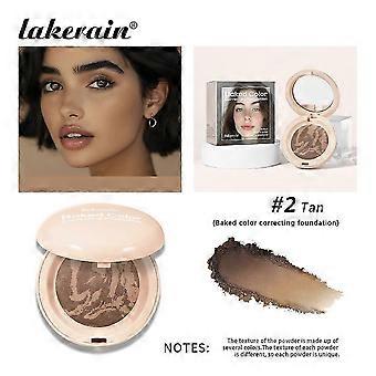 Baked Foundation, Brighten Color Correcting Powder Foundation, Lighting Glow Baked Foundation for Mature Skin, Buildable Coverage, Radiant Natural Fin
