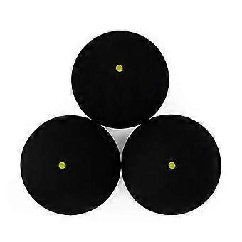 Lot de 3 balles de squash à un point jaune, balles de sport en caoutchouc à basse vitesse, pour joueurs professionnels et compétitions.