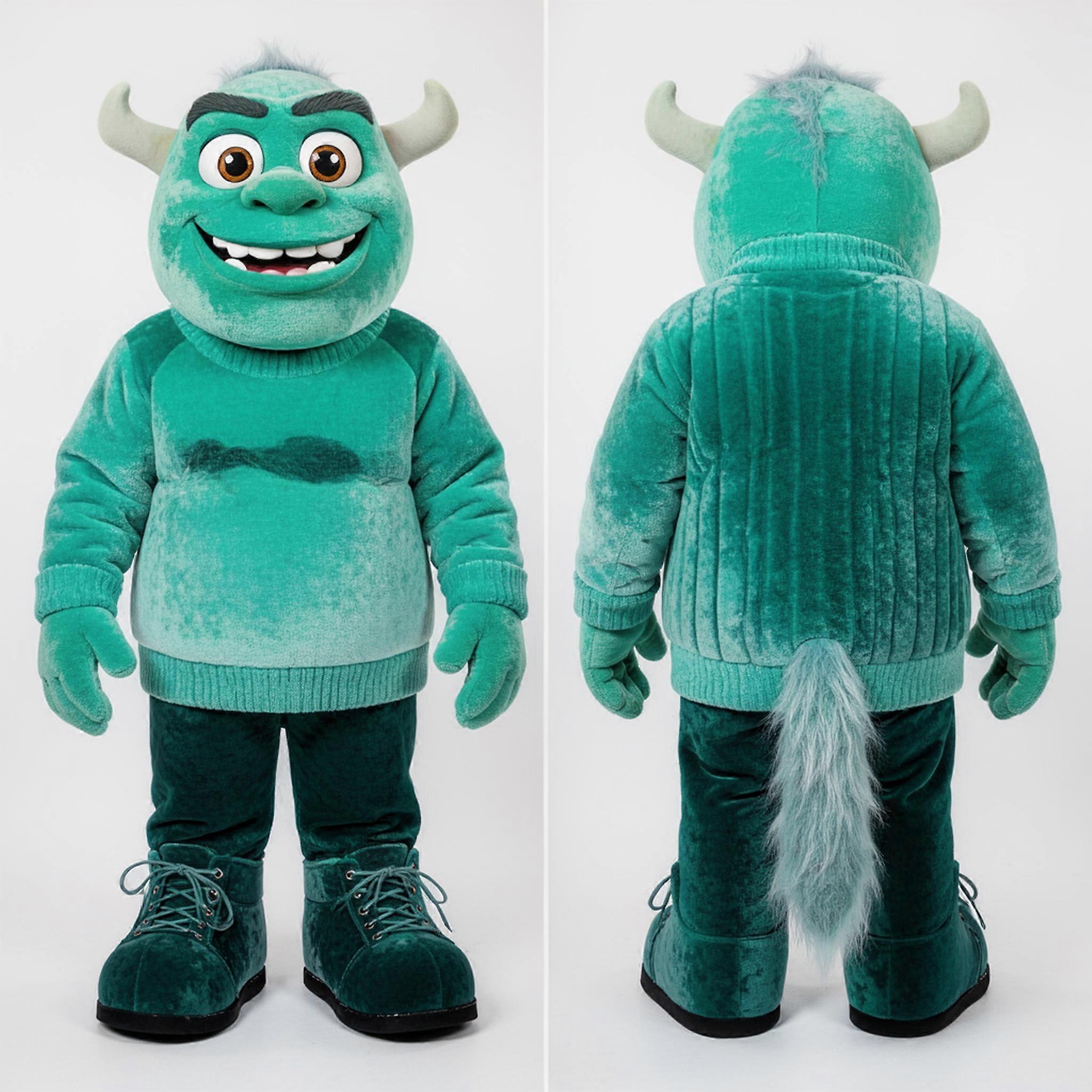 MASTICOT Teal Velvety Ogre Mascot