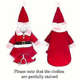 Santa Claus Cosplay Dog Jumpsuit For Small Dogs Cats Christmas Pet Costume Funny Party Cute Clothes Chihuahua Pug