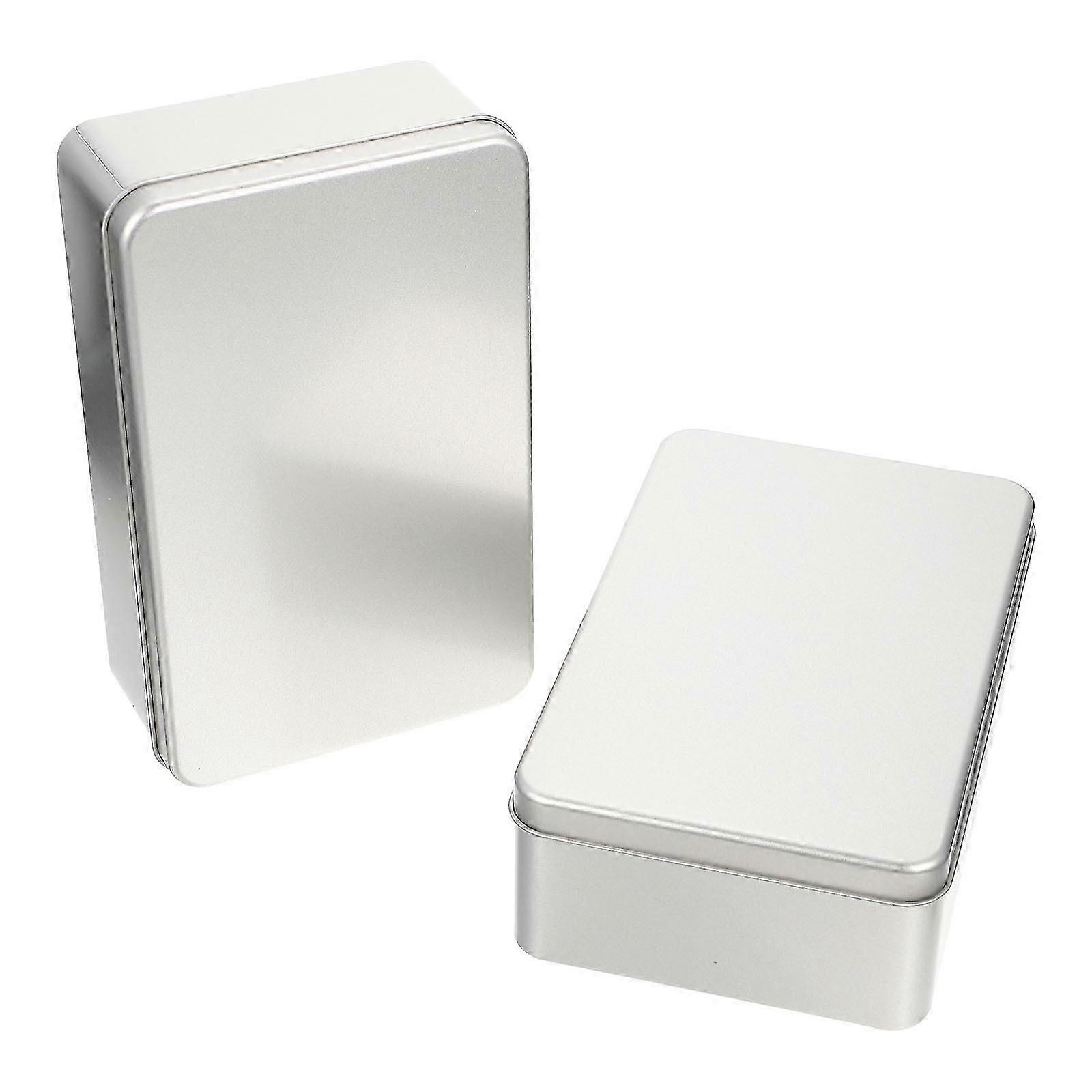 2pcs Multi Functional Household Storage Tinplate Boxes for Cookie Candy Tea Baking Containers