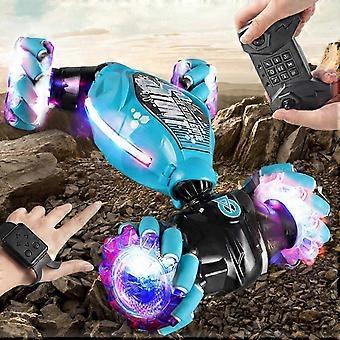 Gesto Induzione Torsione Auto Ricarica Telecomando dinamico Giocattolo Deformazione Auto Bambini Drift Stunt Telecomando Fuoristrada Veicolo Blu9 anni