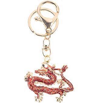 Chinese Dragon Keyring Dragon Keychain for Keys Red Car Hanging Charm