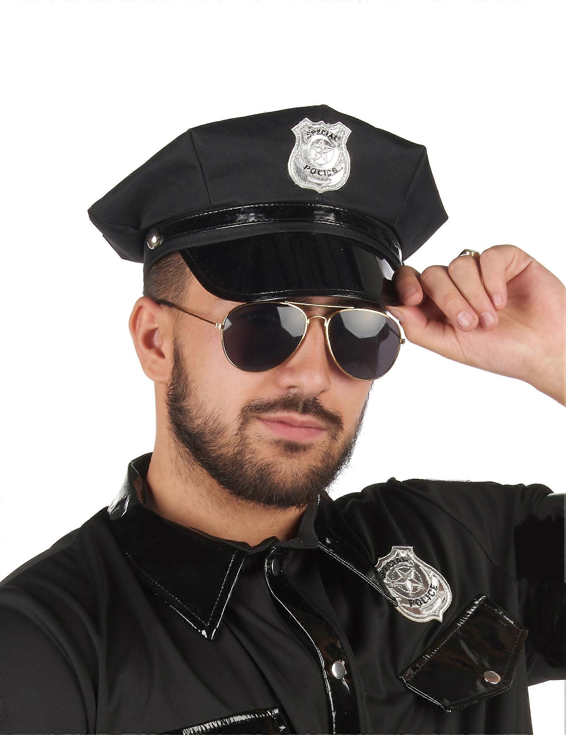 Black police cap