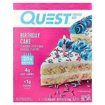 2 sztuki batonów proteinowych Quest Nutrition, smak "Birthday Cake", każda waga: 60 g (2,12 oz), opakowanie zawiera 4 batony.