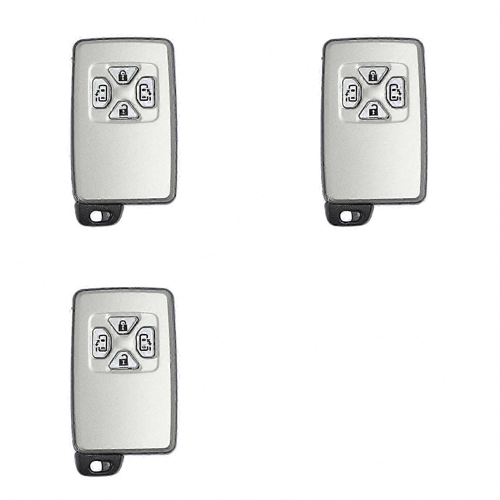 Replacement Shell for Alphard Estima Vellfire, 4-Button Smart Card Remote Car Key Shell Case Fob, 3X