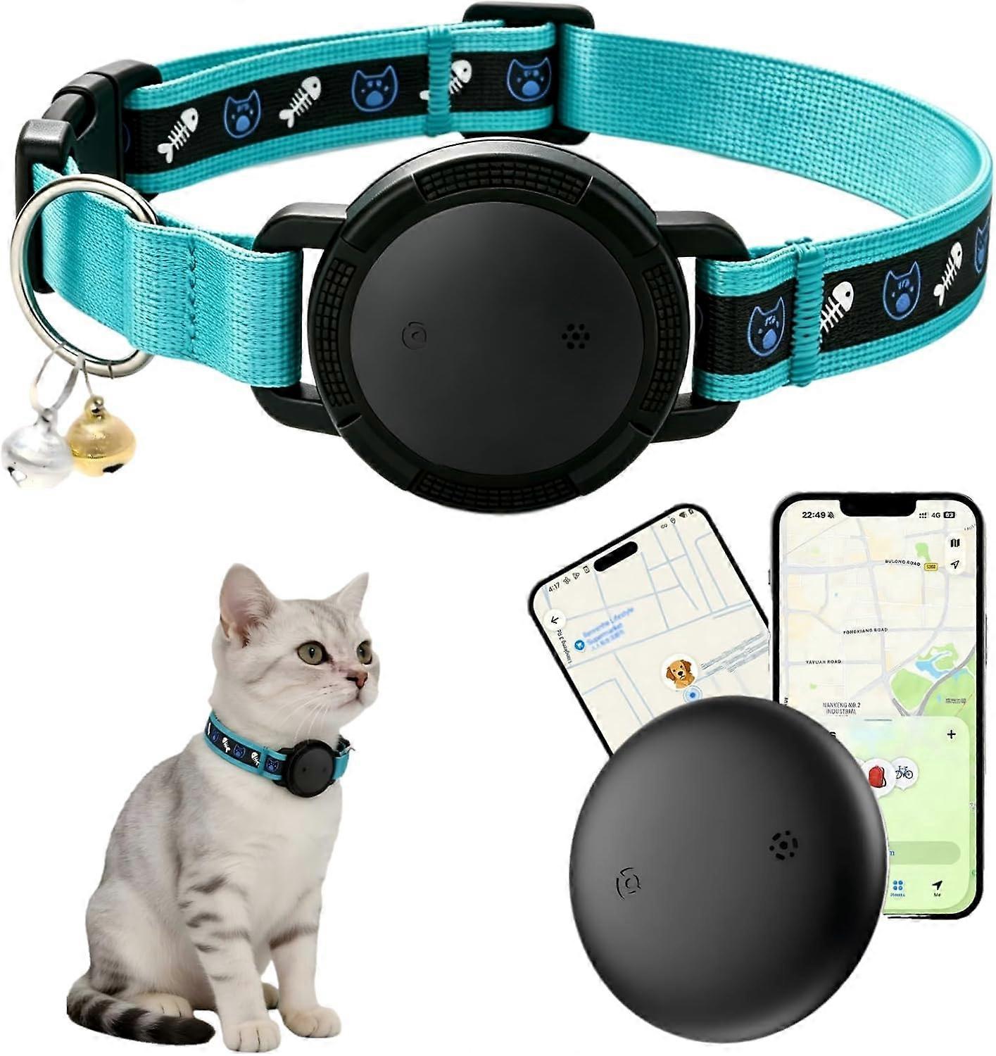 Cat Tracker Collar (Android & iOS), Real-Time Activity Tracking Blue