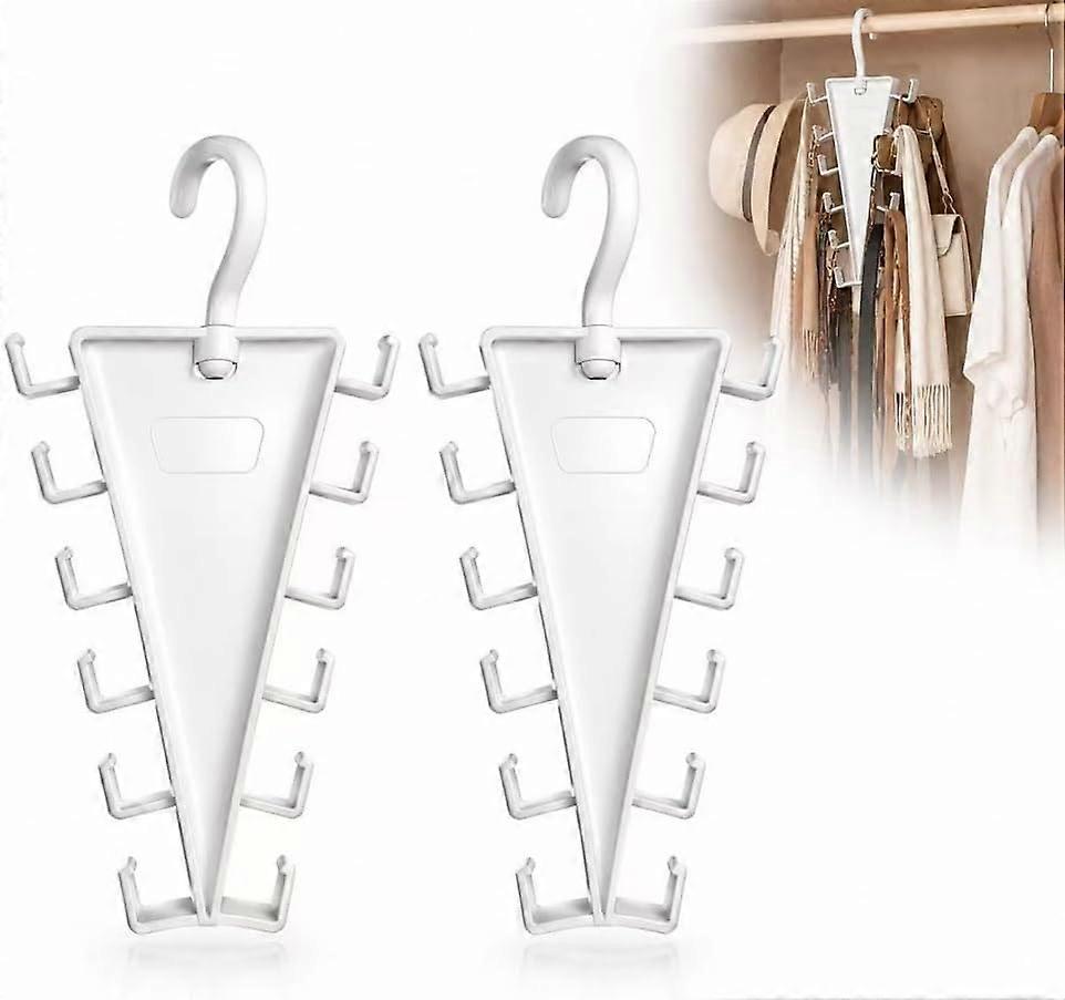 Multi-Functional V-Shaped Hanger Rack, Double Sided Rotating Storage Organizer 