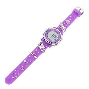 Children Cartoon Watch Digital Watch for Kids 3Pcs Dark Purple