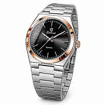 Men's Ultra Thin Quartz Watch Bidland Waterproof Luminous Rose Gold Black Dial JY