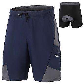 Pantaloncini da bici imbottiti 2 in 1 con tasche Pantaloncini da esercizio traspiranti da uomo per l'allenamento in bicicletta