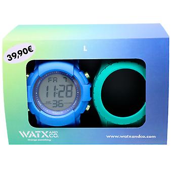 Watx&colors black friday Digital Quartz Men's Watch with WACOMBOL2 Silicone Bracelet