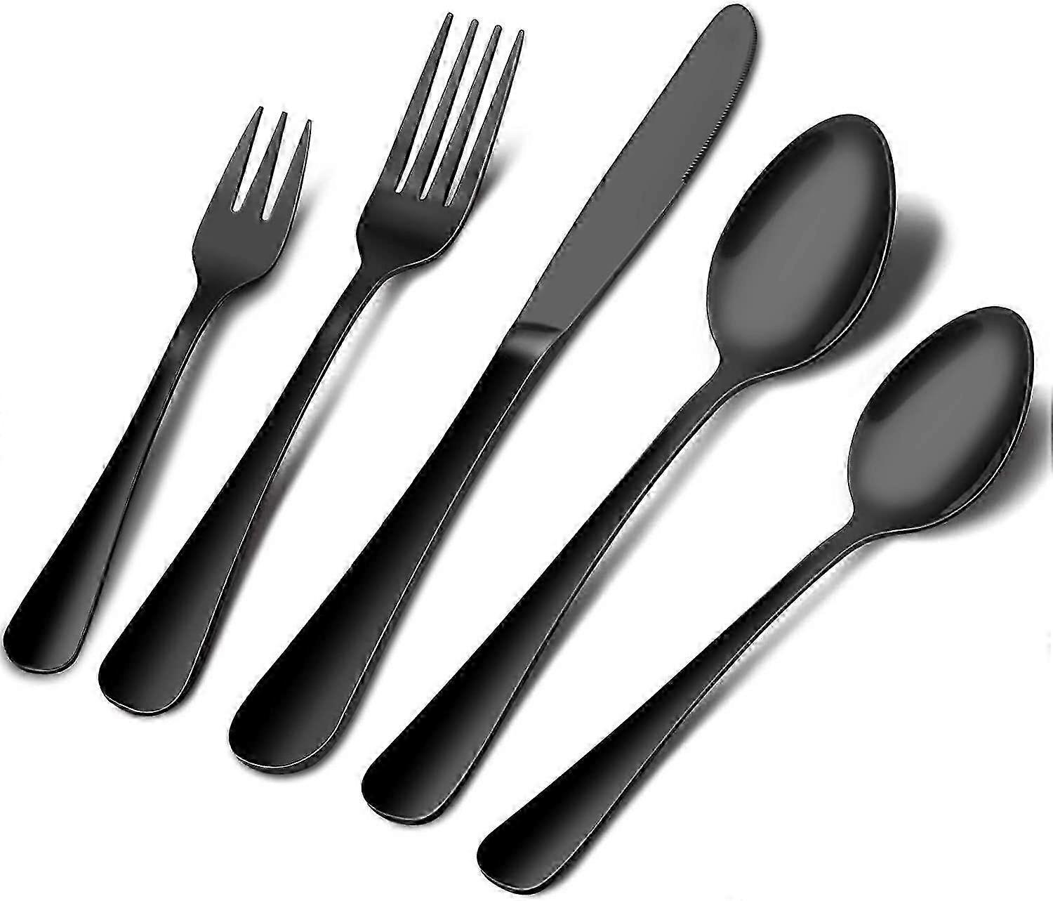 Black Titanium Stainless Steel 10-Pc Flatware