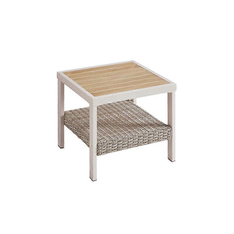 Sencillo Collection - Outdoor Steel Side Table, Bone Colo