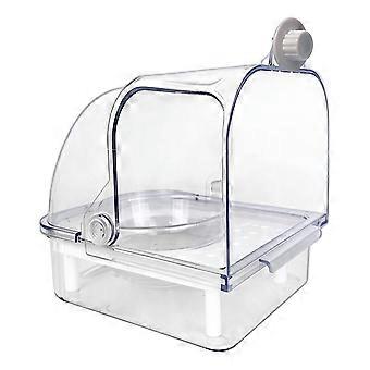 Cage Bird Feeder with Bowl Transparent Parrot Bathtub Food Container