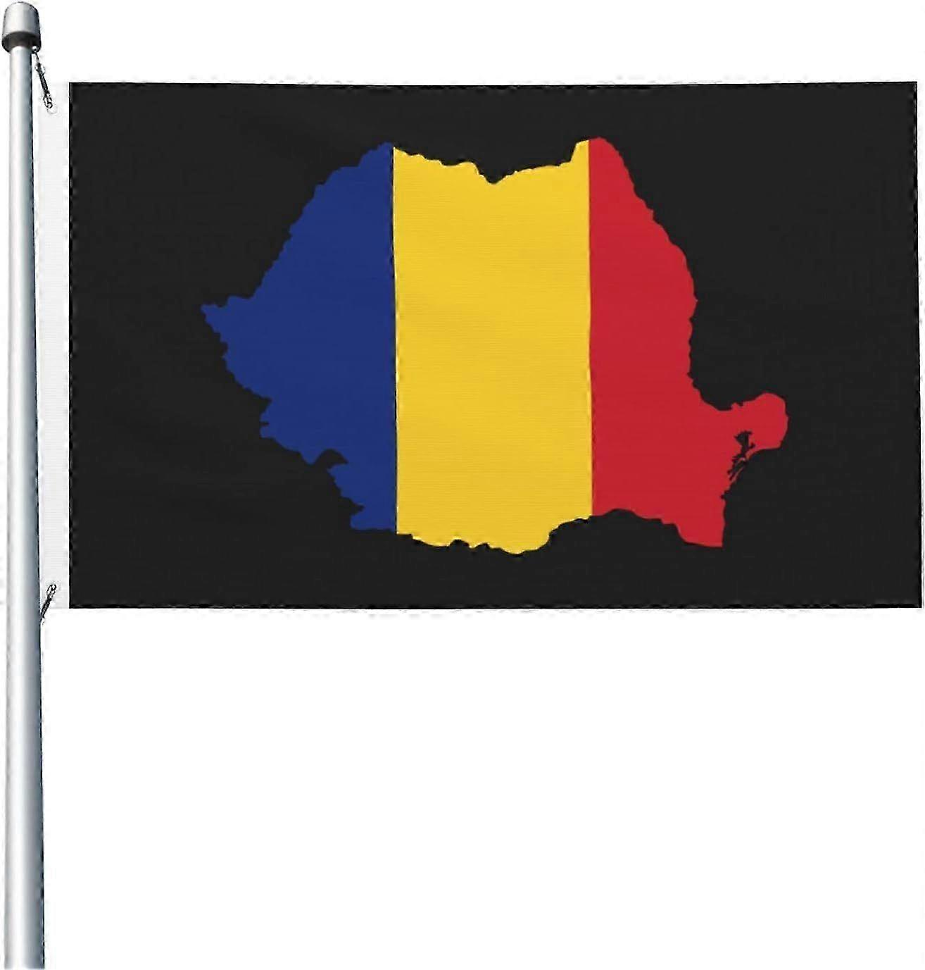 Flag Romania Terrain Map
