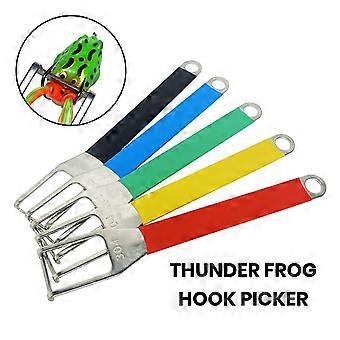 Thunder Frog Hook Remover z Anti-lost Wiszący pierścień Wygodny uchwyt Antypoślizgowe narzędzie do odhaczania ze stali nierdzewnej Sprzęt wędkarski