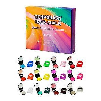 Tijdelijke haarkrijtset met 12 kleuren, niet-giftige, uitwasbare haarkleurverf voor feestjes en cosplay, gemakkelijk te gebruiken en schoon te maken.