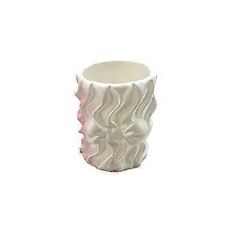 Makeup Brush Holder with Bow Knot Silk Texture Wavy Body Weighted Anti Tipping