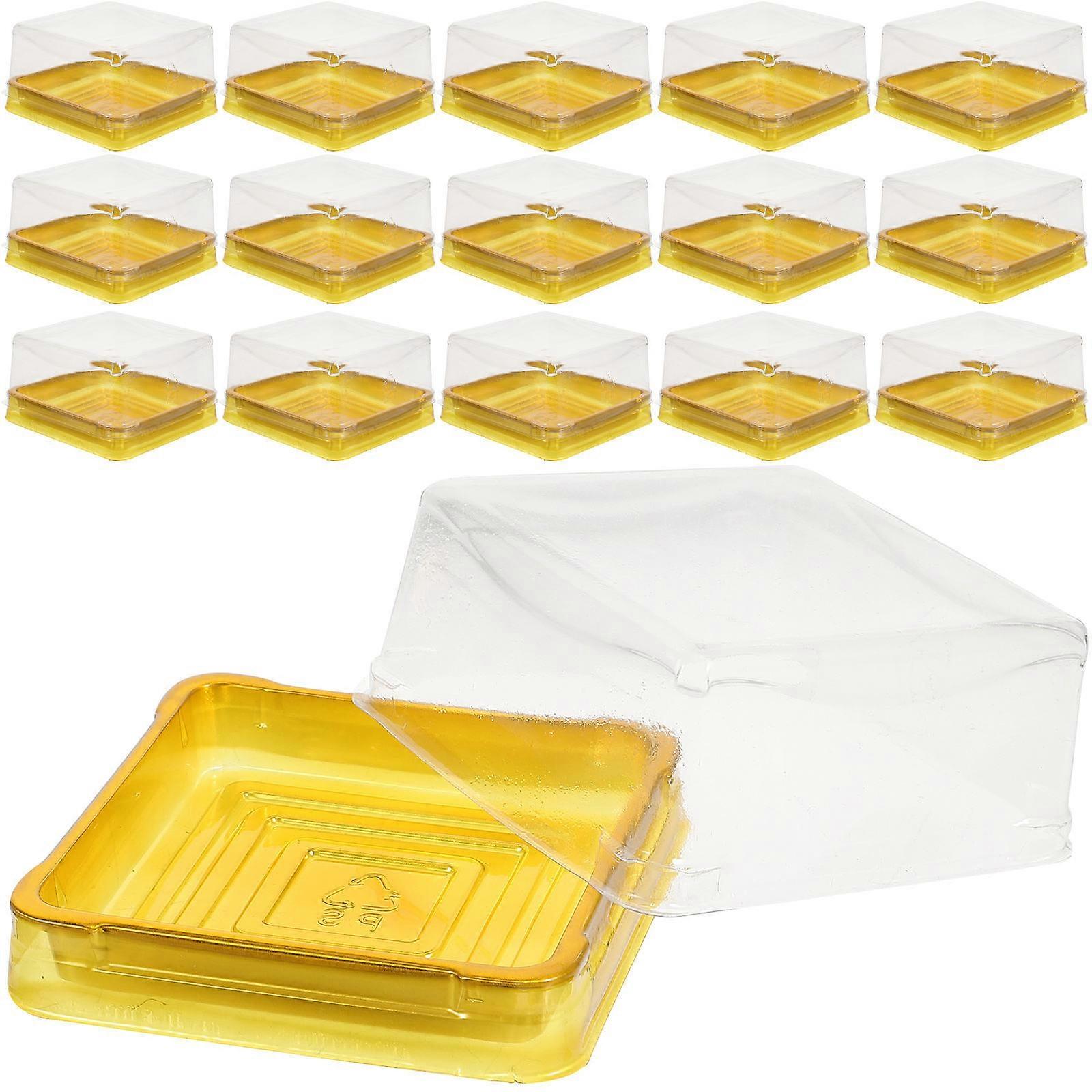 Moon Cake Packaging Boxes for Storage Use 50Pcs Transparent Dessert Containers