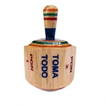 Wooden Mexican Fiesta Spinning Top Game