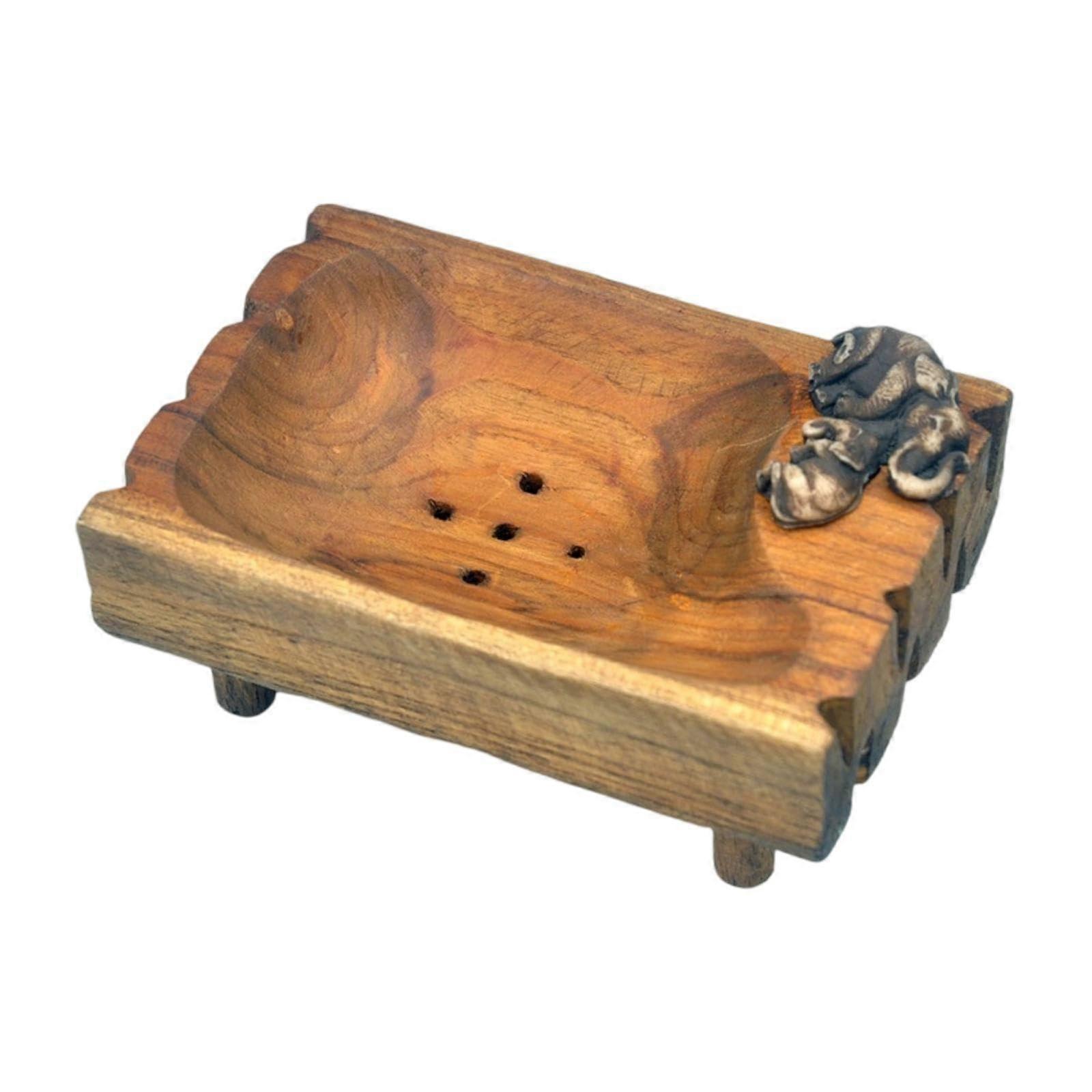 Rustic Wood Soap Tray With Drain Holes
