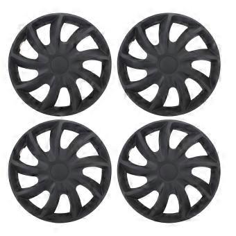 4PCS 15in Wheel Hubcap Black Full Protection Scratch Resistant Universal Fit for Cars Trucks Vans