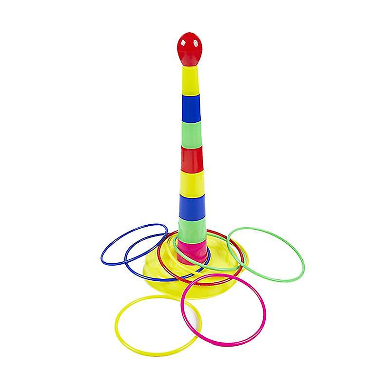 1 Set Children Ring Toss Game Colorful Fun Educational Toy Family Parent-child Ring Tossing Toy