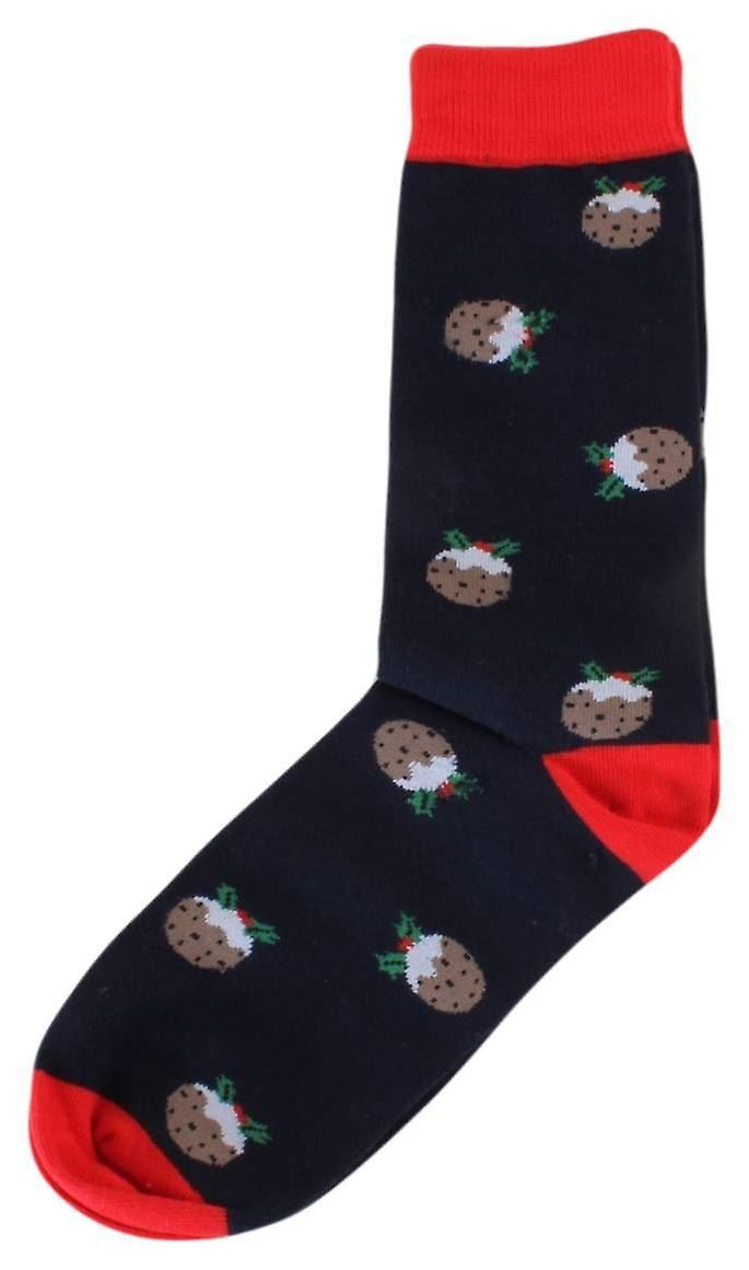 David Van Hagen Pudding Socks - Navy/Red/Brown