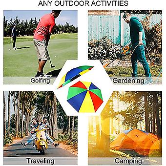 Chapeau Parapluie Pour Pêche – Anti-UV, étanche, Mains Libres, Réglable – Nylon, Multicolore