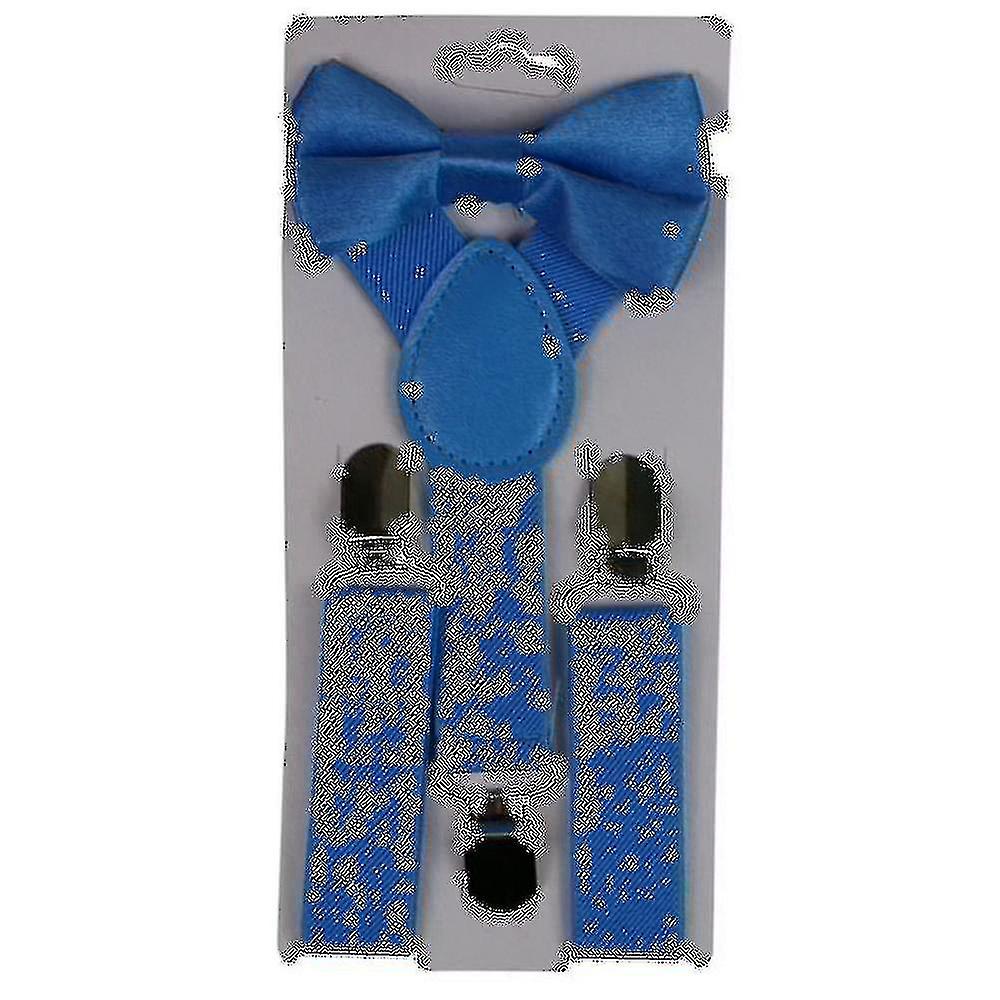 Lot de 2 bretelles élastiques à clipser en forme de Y pour enfants, couleur unie, avec nœud papillon