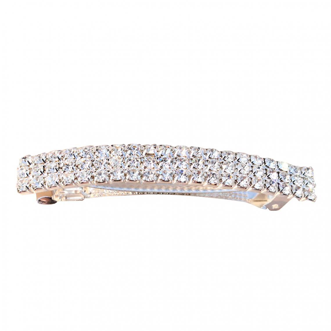 Automatic Rhinestone French Barrette Chunky Hair Clip Hairpin Gold Hair Accessory
