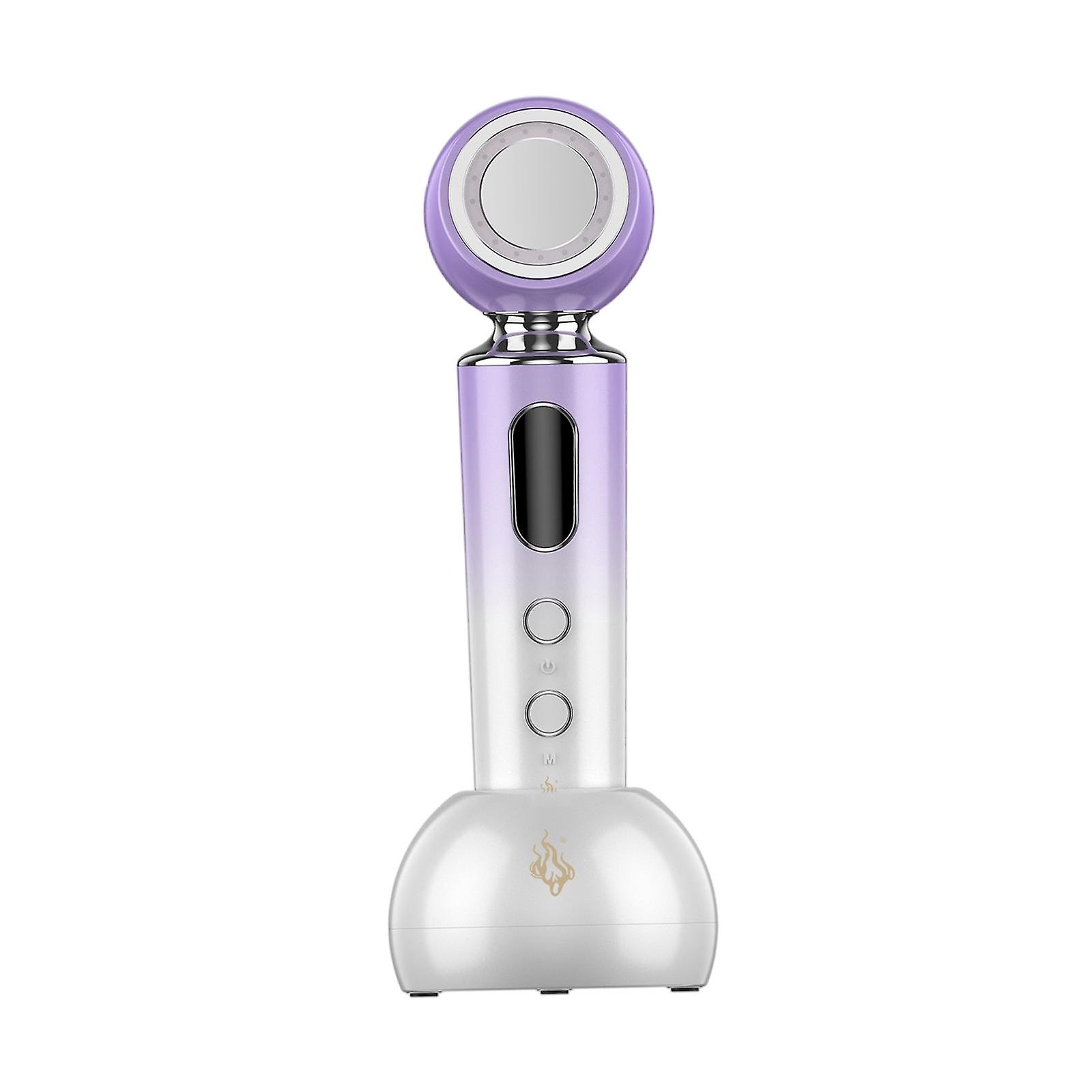 Facial Massager Device Vibration Multifunctional RF Heating for Remove Acne Gradient Purple