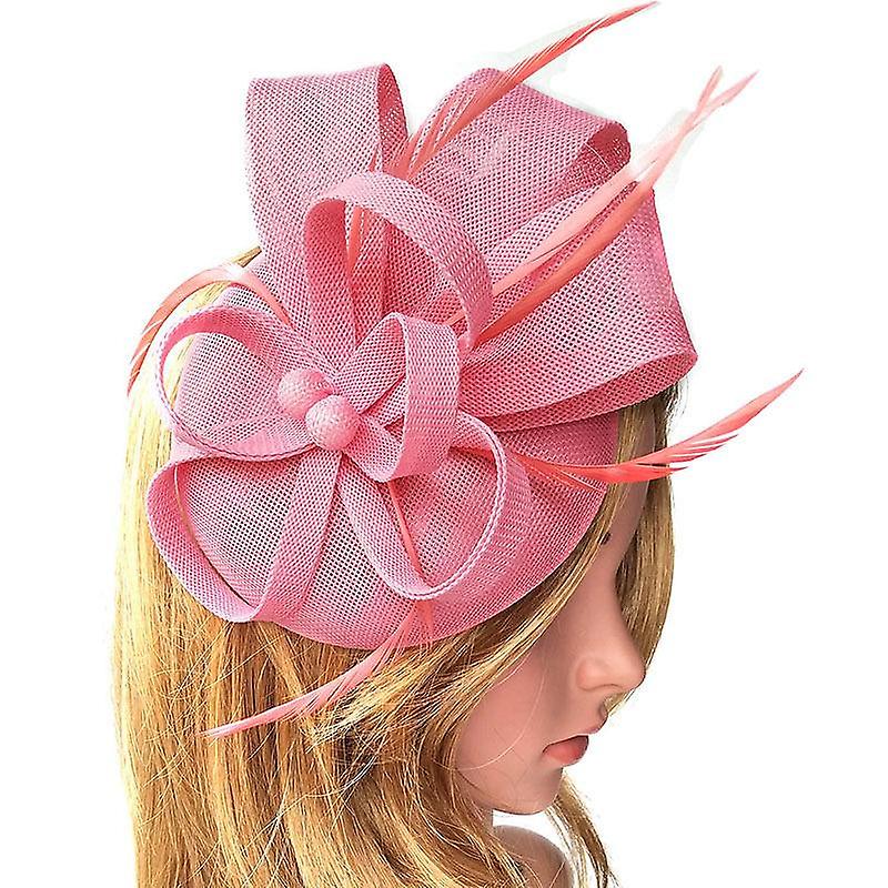 Faux Linen Headwear Jockey Ball Feather Hairpin Hair Accessories Bridal Veil Guest Wedding Headdress