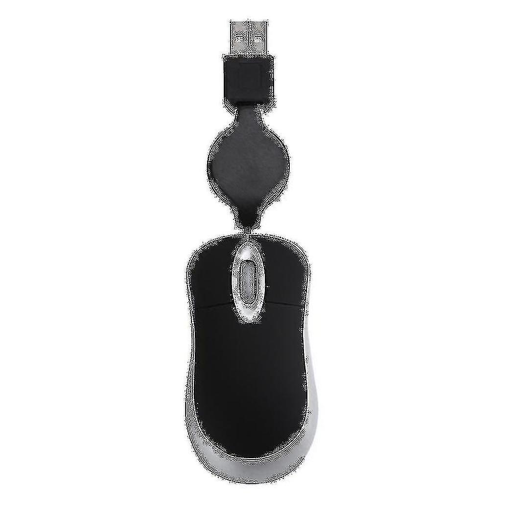 Mini Usb Wired Mouse Retractable Cable Tiny Small Mouse 1600 Dpi Optical Compact Travel Mice For Wi