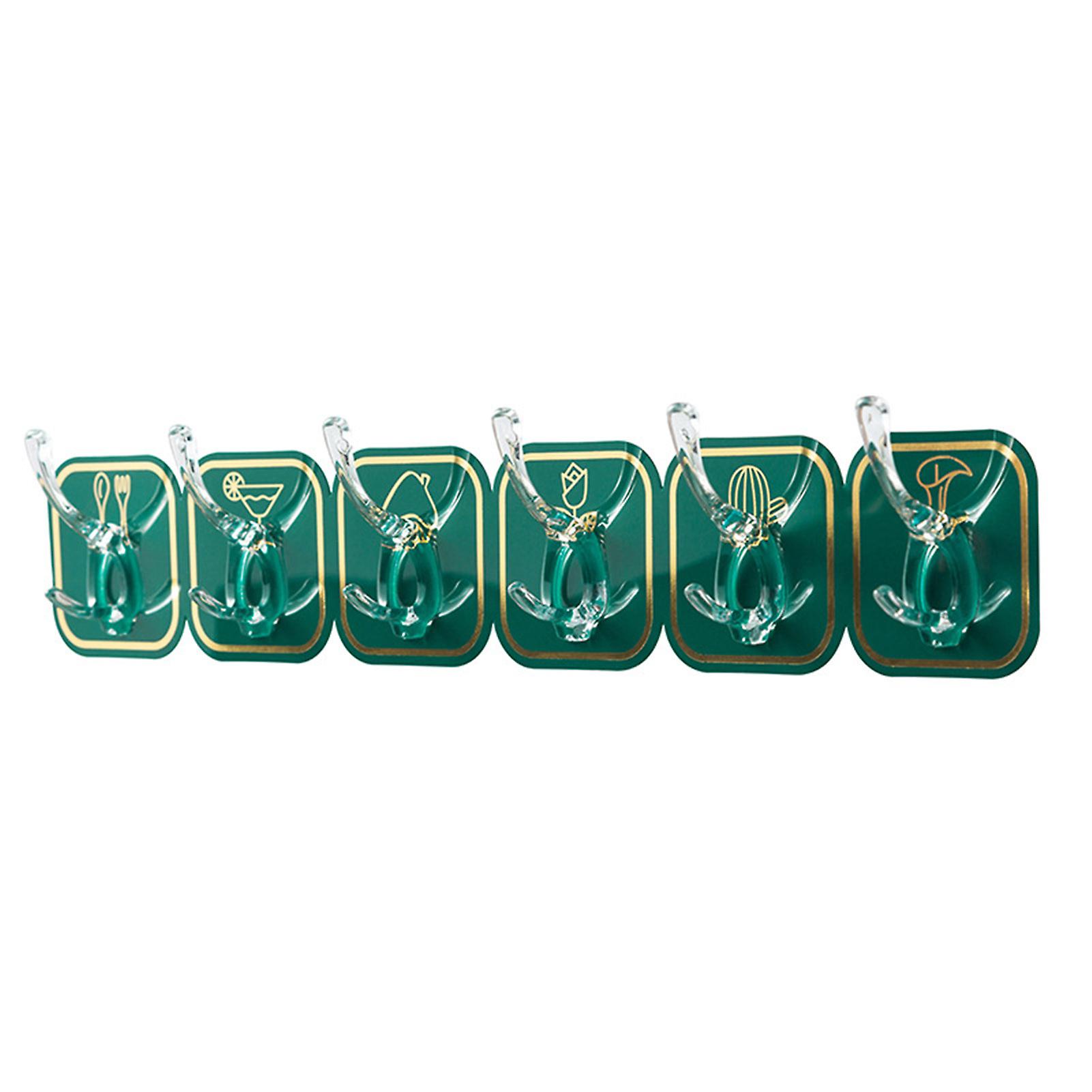 6-hook Self Adhesive Hooks Free Combination 6-hook Organizer