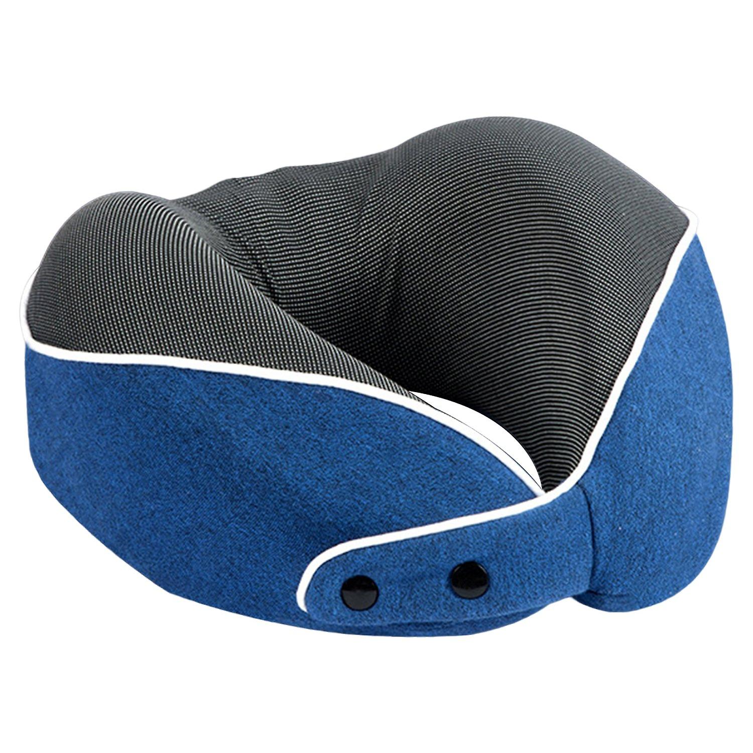 1 Set Neck Pillow Slow Rebound Full Filling Invisible Zipper Button Closure U Shaped Ergonomic Curve