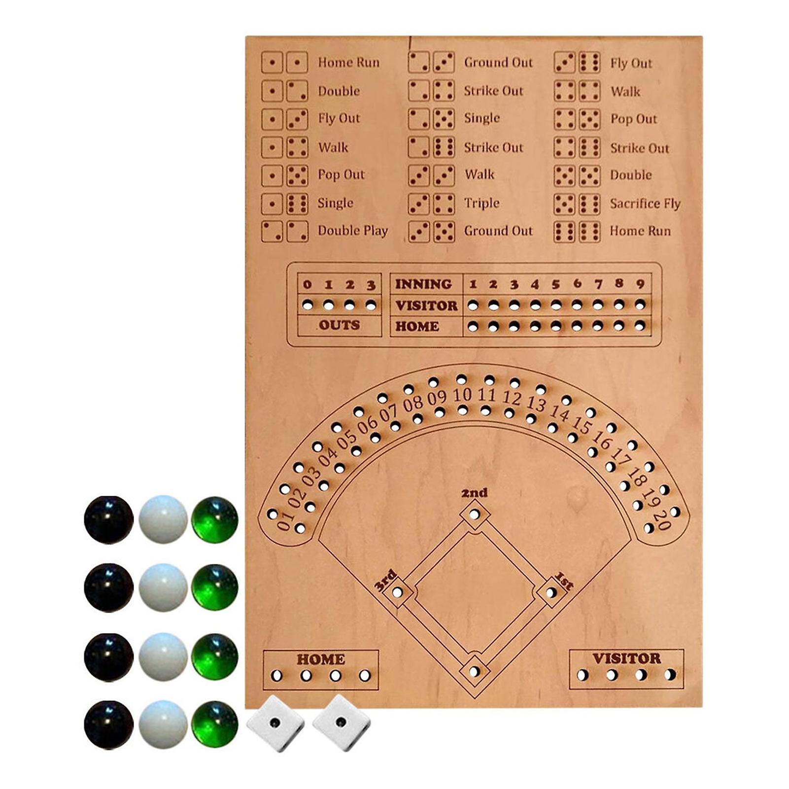 Baseball Dices Board Game with Pinballs Insteresting Durable Game Playthings Novelty Birthday Gift