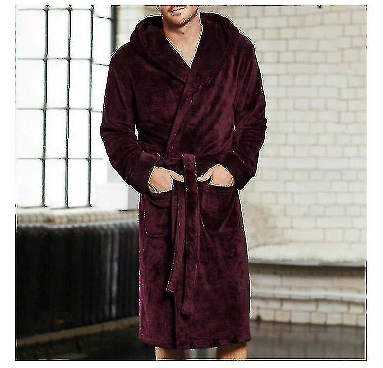 Snuggaroo Mens Soft Fleece Langarm Kapuze Na bedien Bad Robe Dressing Kleid