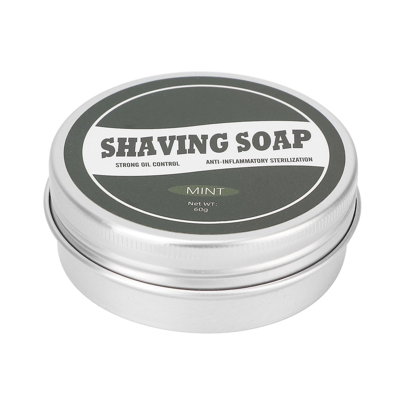 Men's Shaving Soap Rich Foam Mild Safe Non Irritating Beard Shaving Soap for Home Salon 2.12ozMint