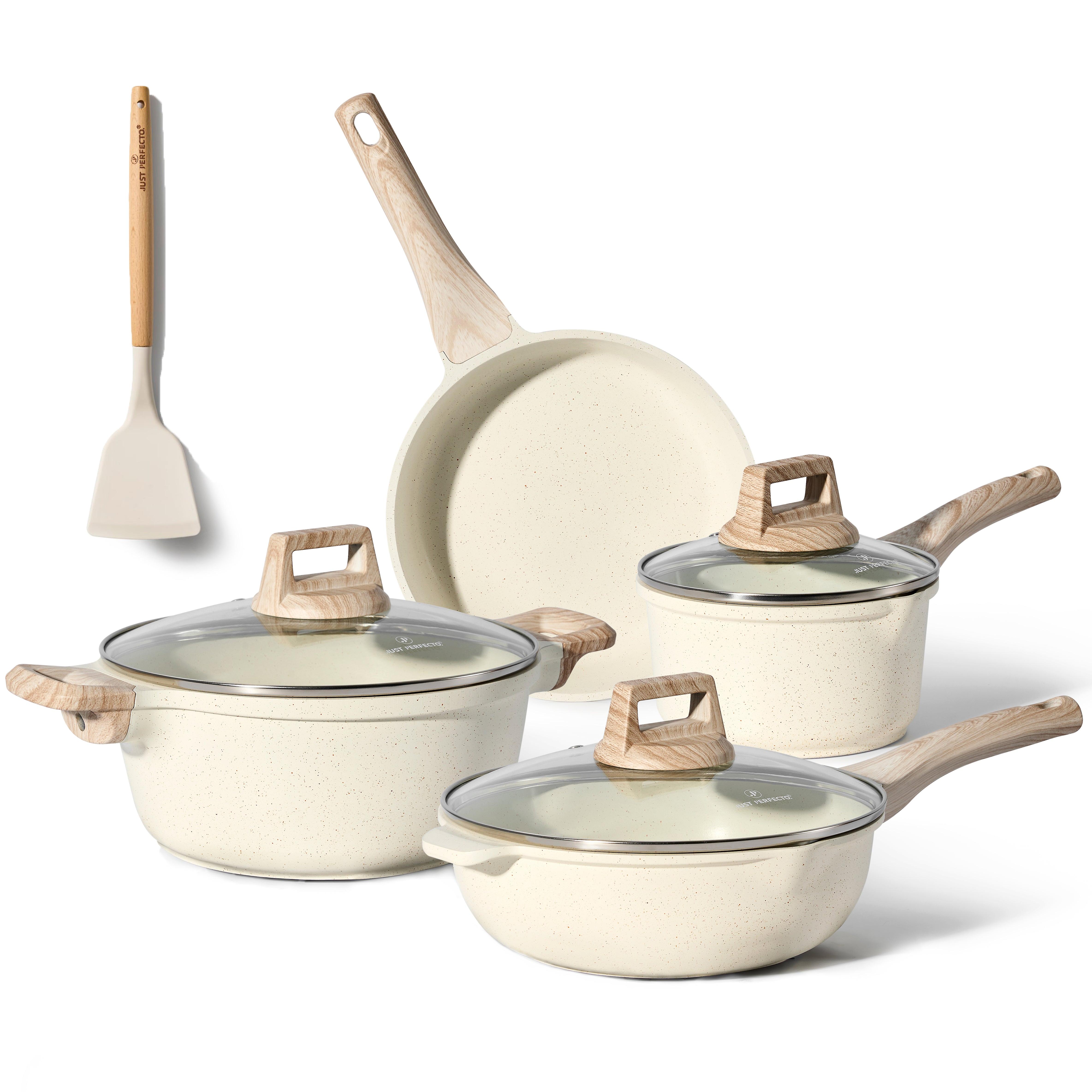 Set di pentole e padelle in granito antiaderente da 8 pezzi di Just Perfecto