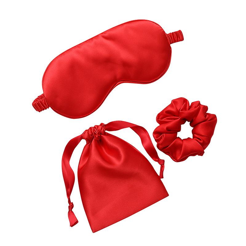 Silk Satin Sleeping Eye Mask 3 Set Eyeshade Elastic Strap