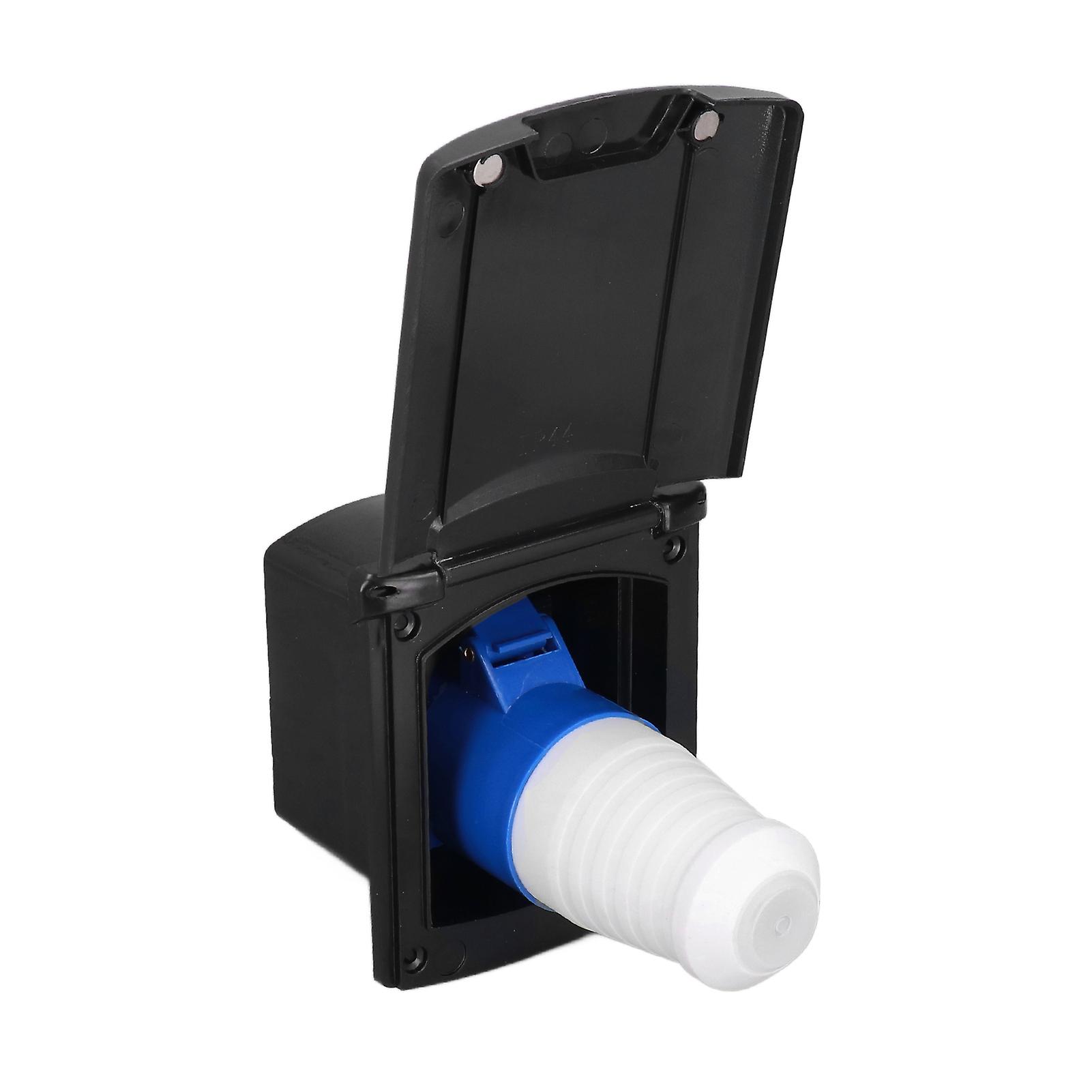32A 220V‑250V RV External Power Outlet Box 3 Pin Plug Socket Waterproof Embedded Mounting for Campers Trailer
