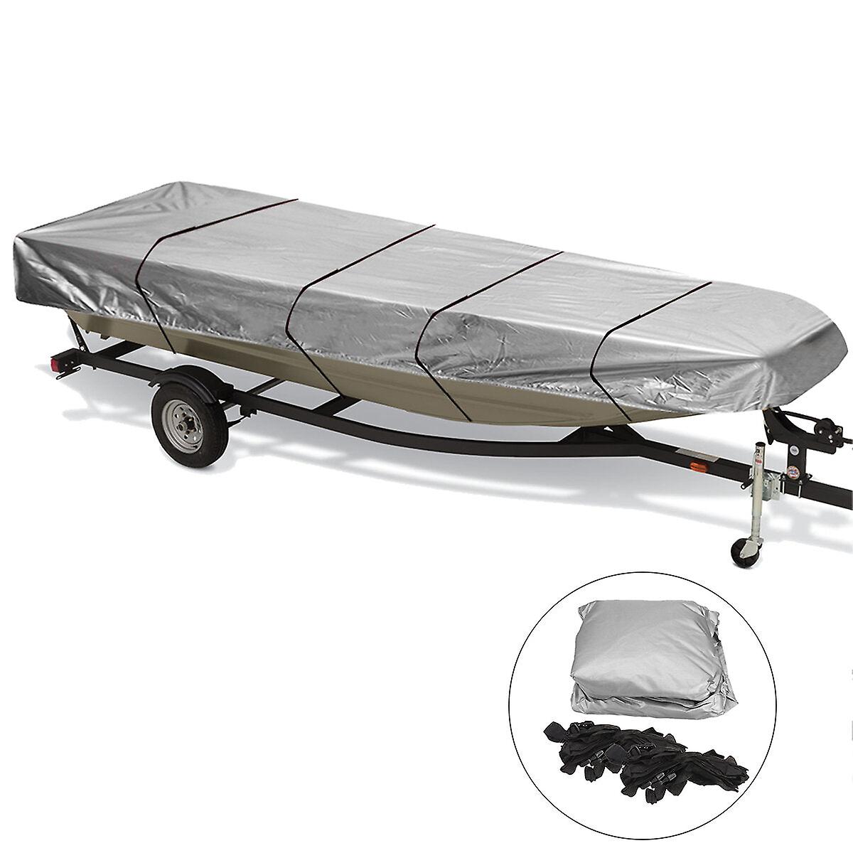 12Ft / 14ft / 16ft / 18ft Jon Boat Cover 210d Waterproof Sun Protection Silver