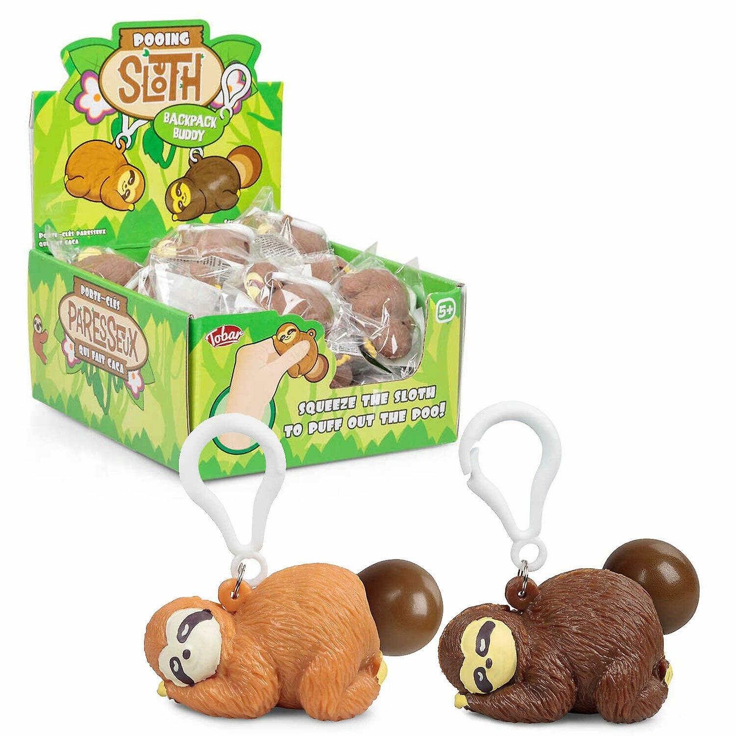 Tobar Pooing Sloth Bag Buddy,  Squeeze Poo Key ring
