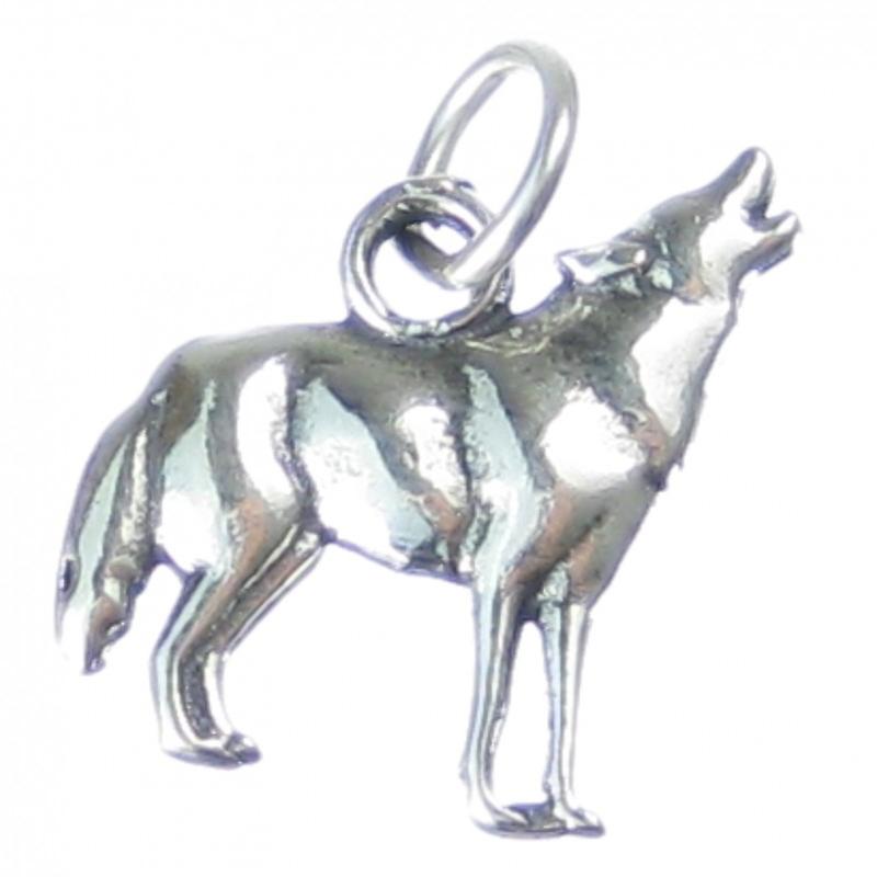 Howling Wolf Sterling Silver Charm .925 X 1 Wolves Charms