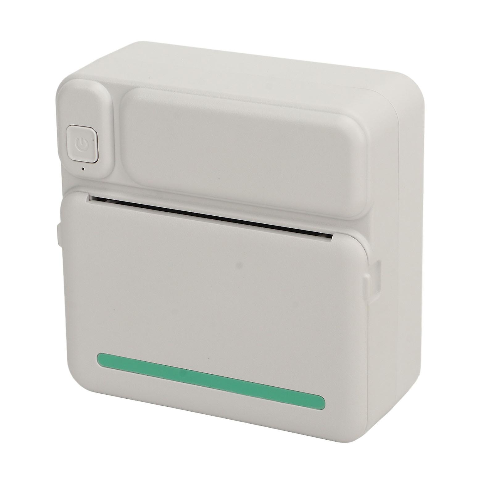 Portable Mini Printer Pocket Non Ink Bluetooth Instant Printing for Student with 1 Roll of Paper Blue